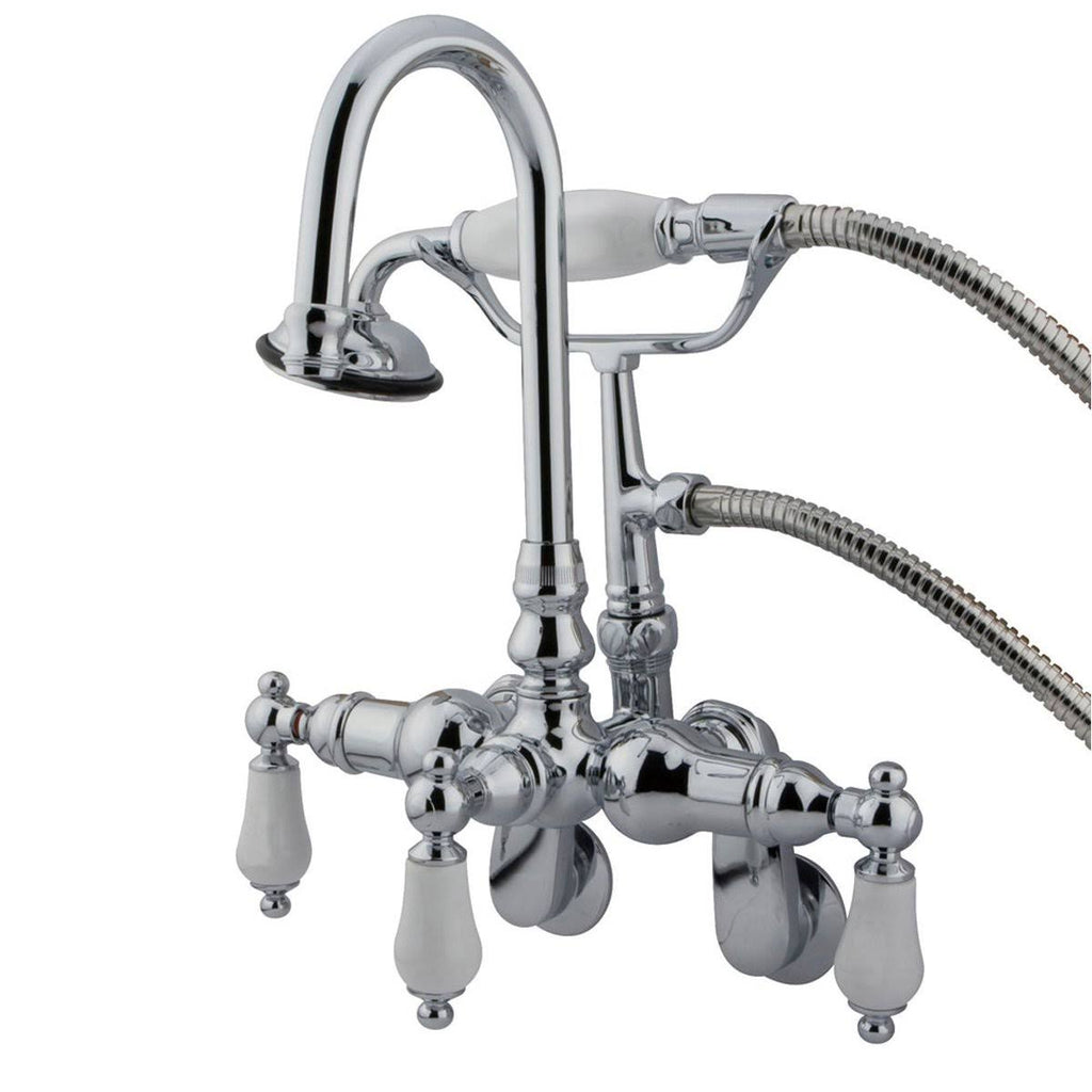 Oil Rubbed Bronze Wall Mount Clawfoot Tub Filler with Hand Shower L7054