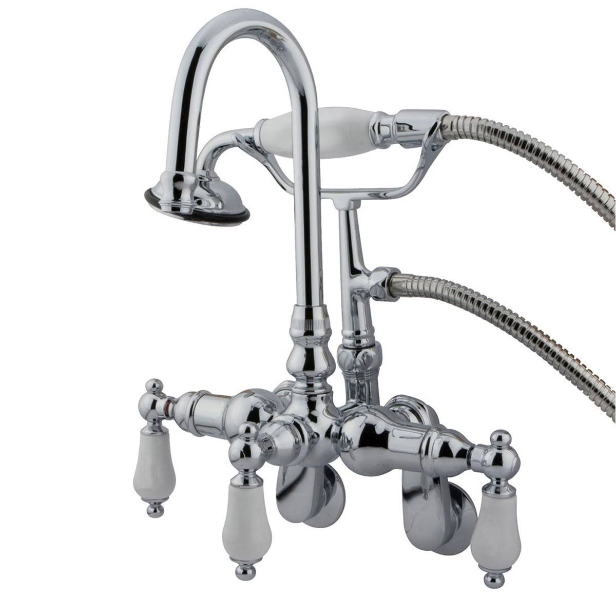 Oil Rubbed Bronze Wall Mount Clawfoot Tub Filler with Hand Shower L7054