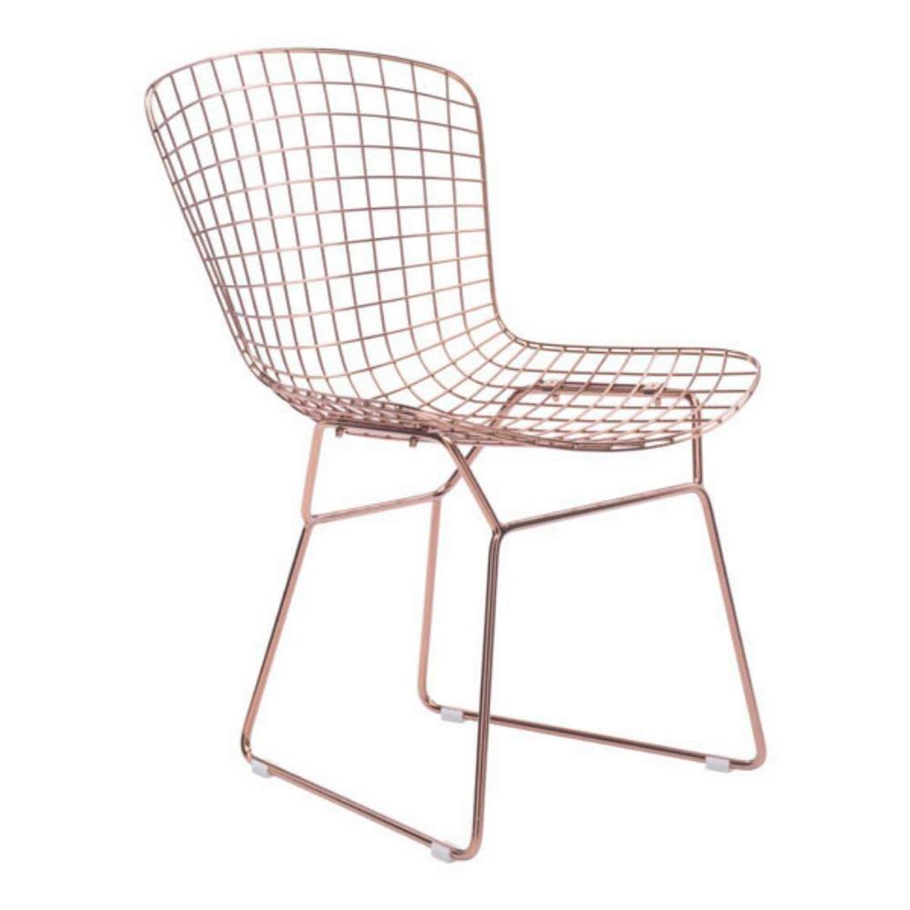 Rose Gold Wire Dining Chair Set of 2 Y925