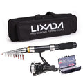 Fishing Rod Reel Combo Set, 2.1m Telescopic Rod, Spinning Reel, Hooks, and Soft Lures S952