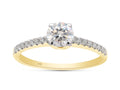 14K Solid Yellow Gold Solitaire Engagement Ring with 1/2 ct. t.w Round Cut Lab Created Moissanite R6624