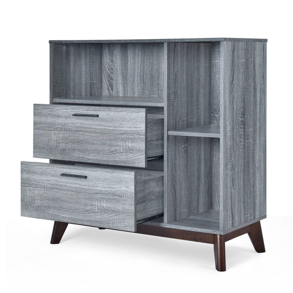 2 Drawer Cabinet Sonoma Gray Oak/Walnut P670661