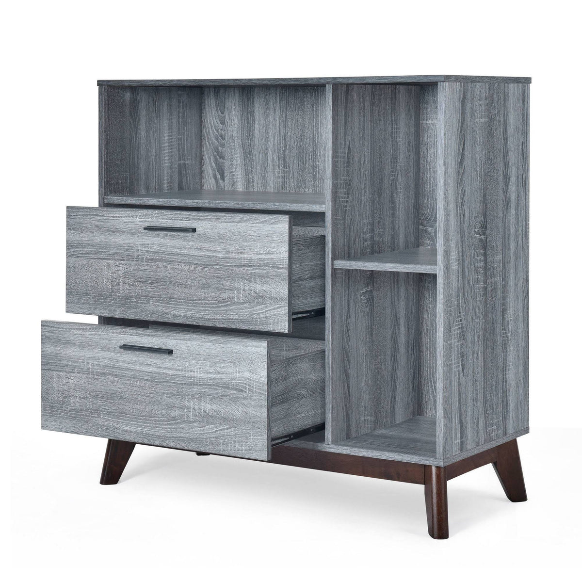 2 Drawer Cabinet Sonoma Gray Oak/Walnut P670661