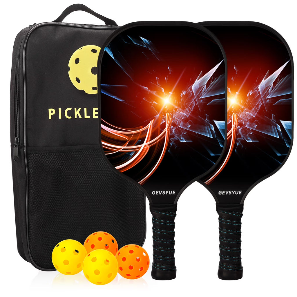 Pickleball Paddles Set, 2 Paddles, 4 Balls, Paddle Bag U421