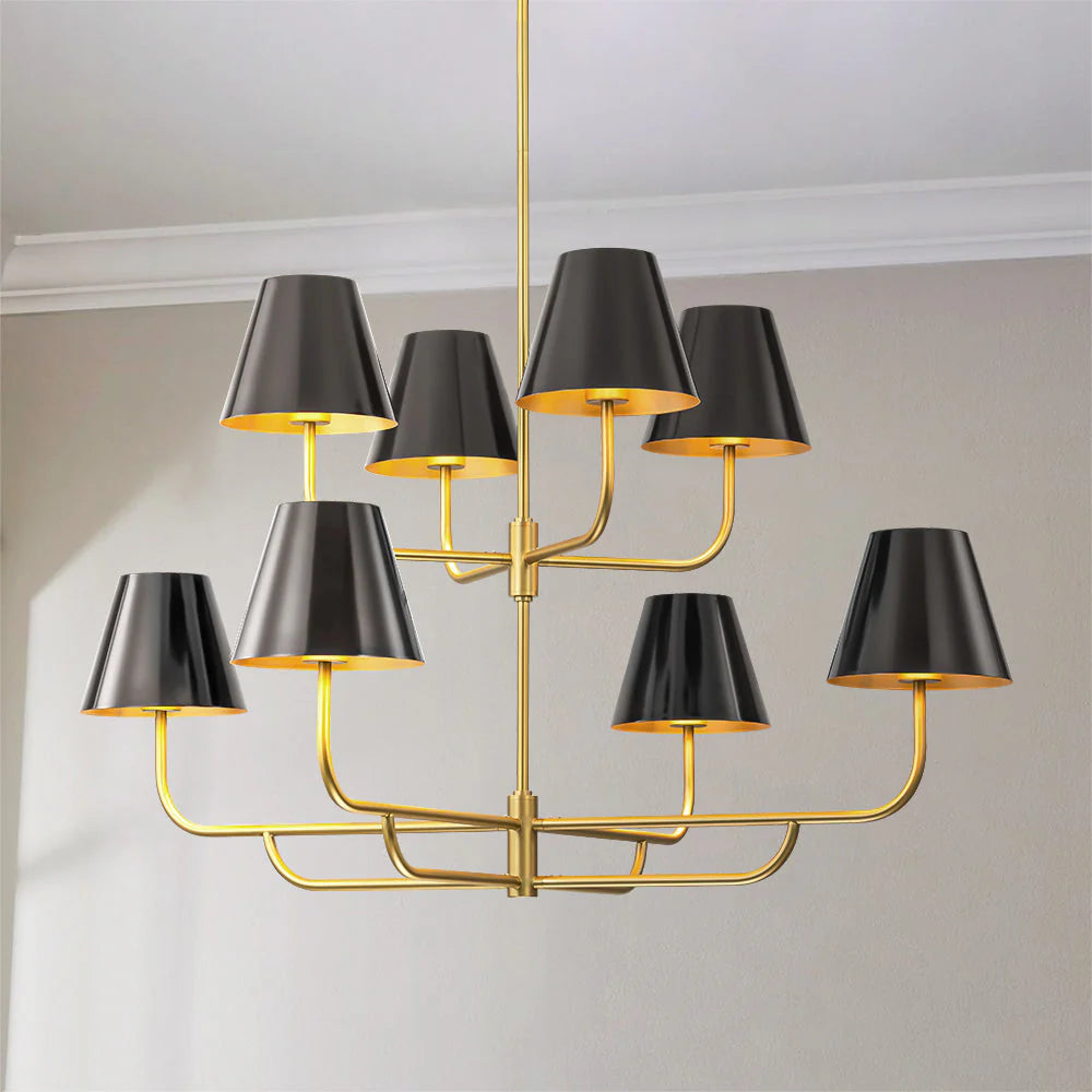 8-Light Dimmable Tiered Chandelier P3643