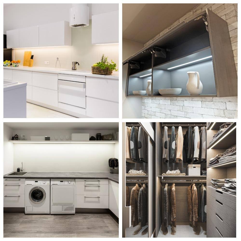 White Finish 3 Extra Long 20 inch Panels LED Dimmable Under Cabinet Lighting Kit D973