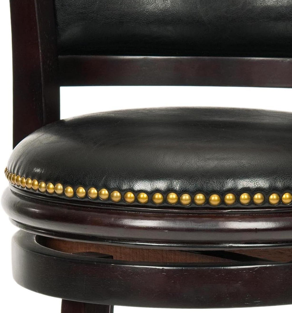 Cappuccino and Black Leather Swivel Counter Stool O463739
