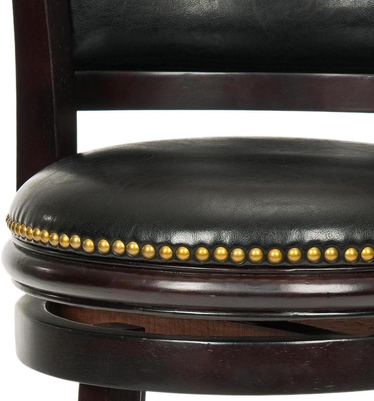Cappuccino and Black Leather Swivel Counter Stool O463739