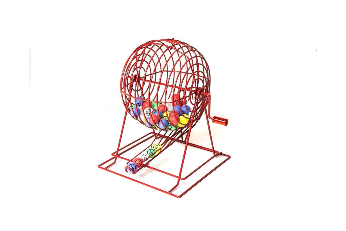 Red Extra Large Bingo Cage with Ping Pong Bingo Balls H3866