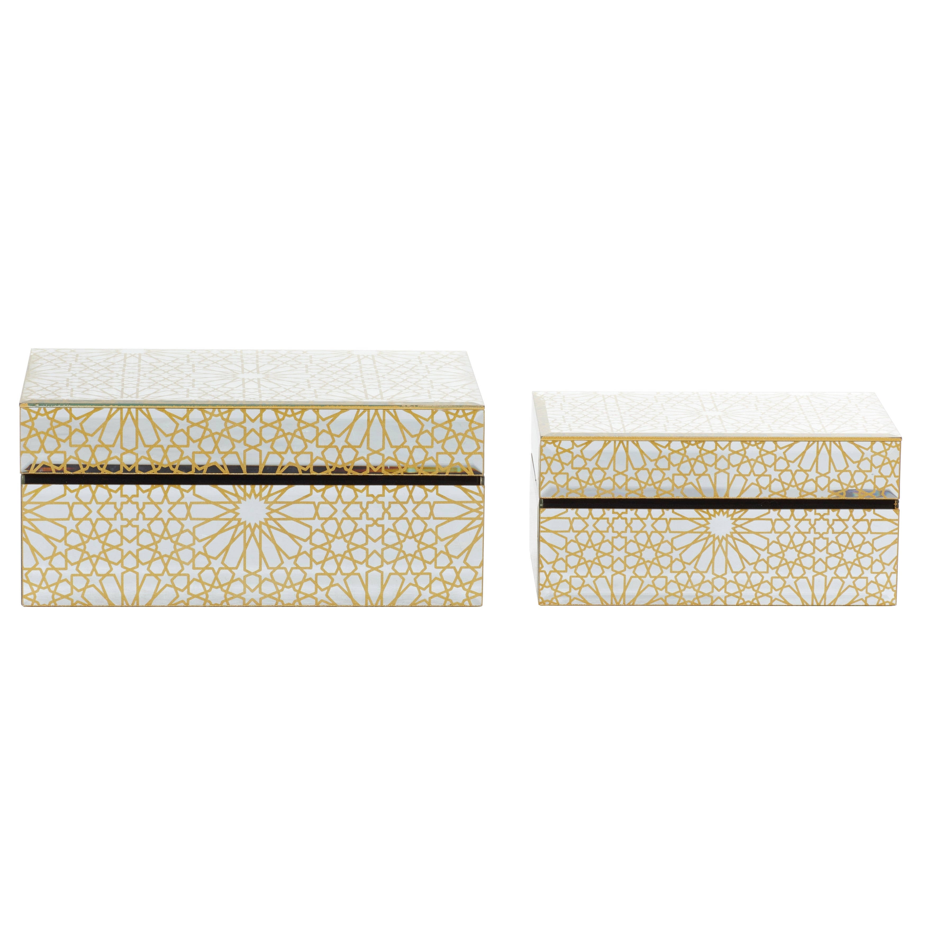 Set of 2 Gold Wood Box M839006