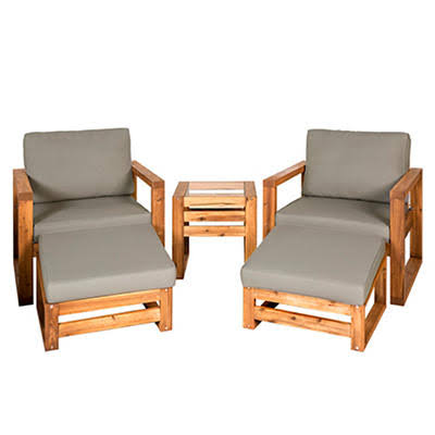 5-Pc. Acacia Wood Outdoor Chat Set F294