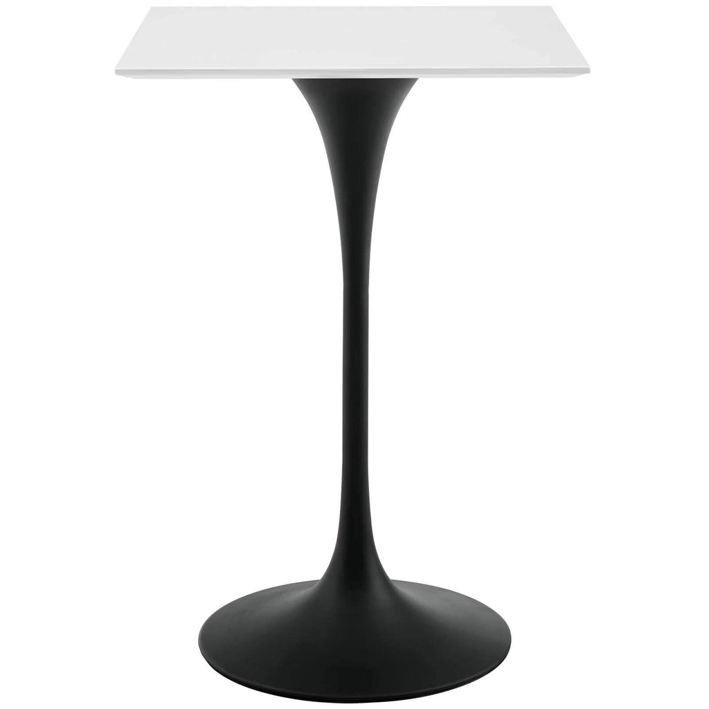 Black White Square Wood Top Bar Table F13320