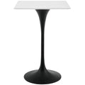 Black White Square Wood Top Bar Table F13320