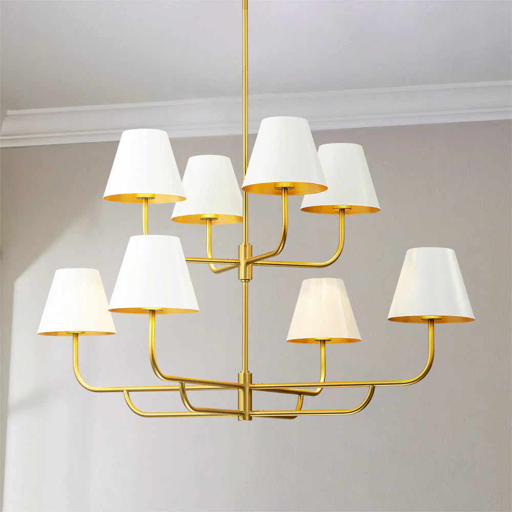 8-Light Dimmable Tiered Chandelier P3643