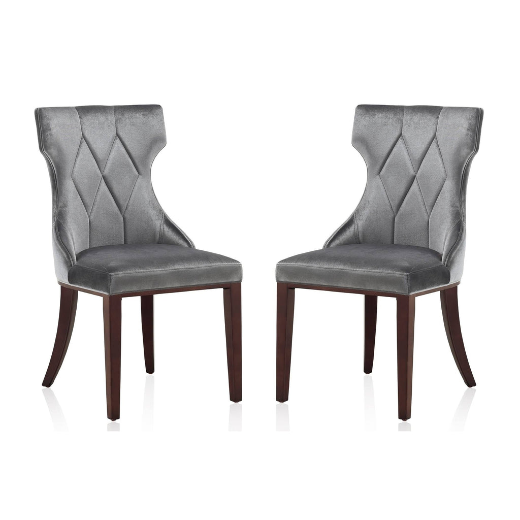Velvet Dining Chair Set of 2 Grey A468521