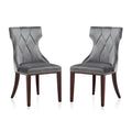 Velvet Dining Chair Set of 2 Grey A468521