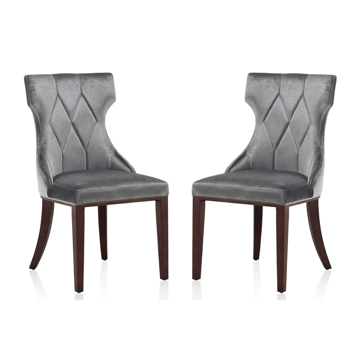 Velvet Dining Chair Set of 2 Grey A468521