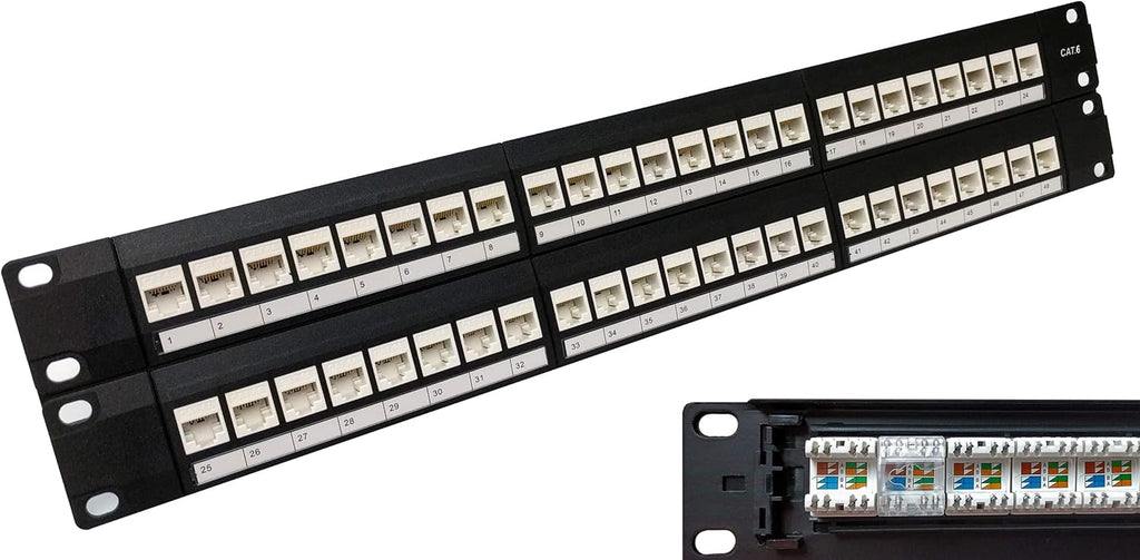 48-Port CAT6A Unshielded 2U Patch Panel C3368