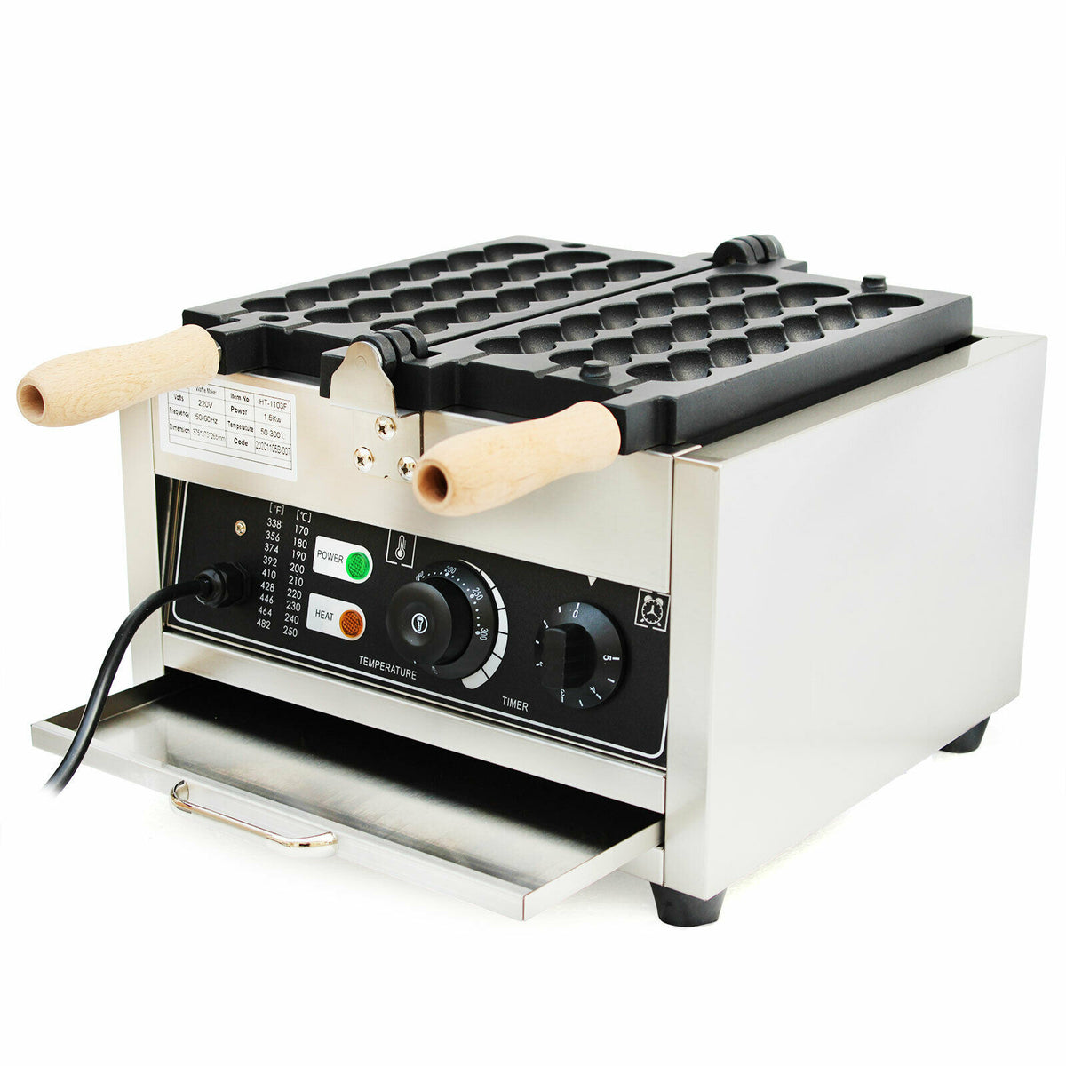 Nonstick Electric Bubble Skewer Waffle Ball Maker 500W V86903