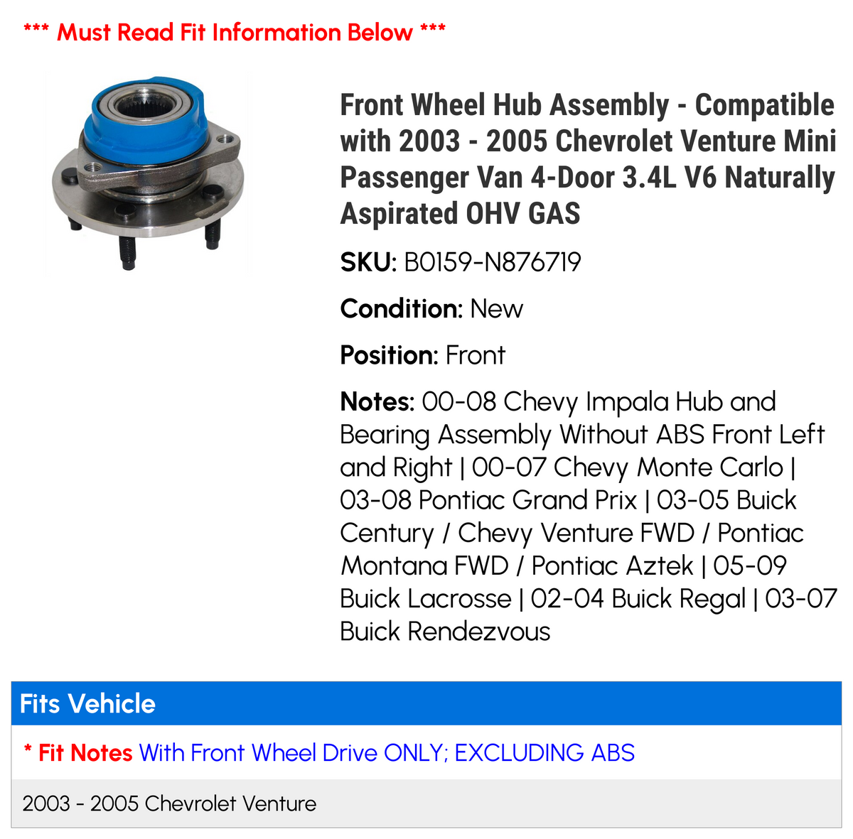 Front Wheel Hub Assembly Z973