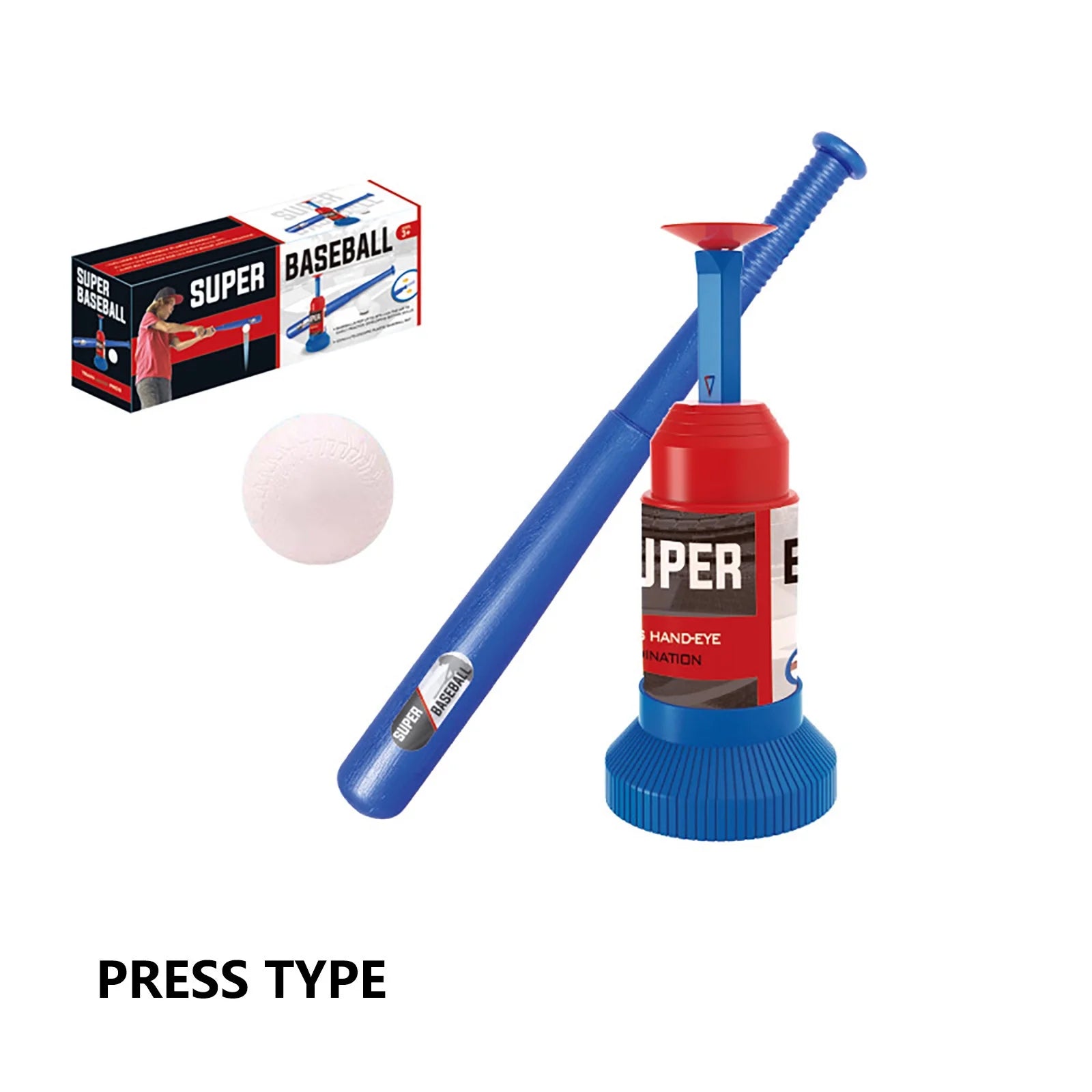 Automatic Launcher Baseball Bat Toys T-Ball Set with Baseball Bat and 3 Baseball Z756