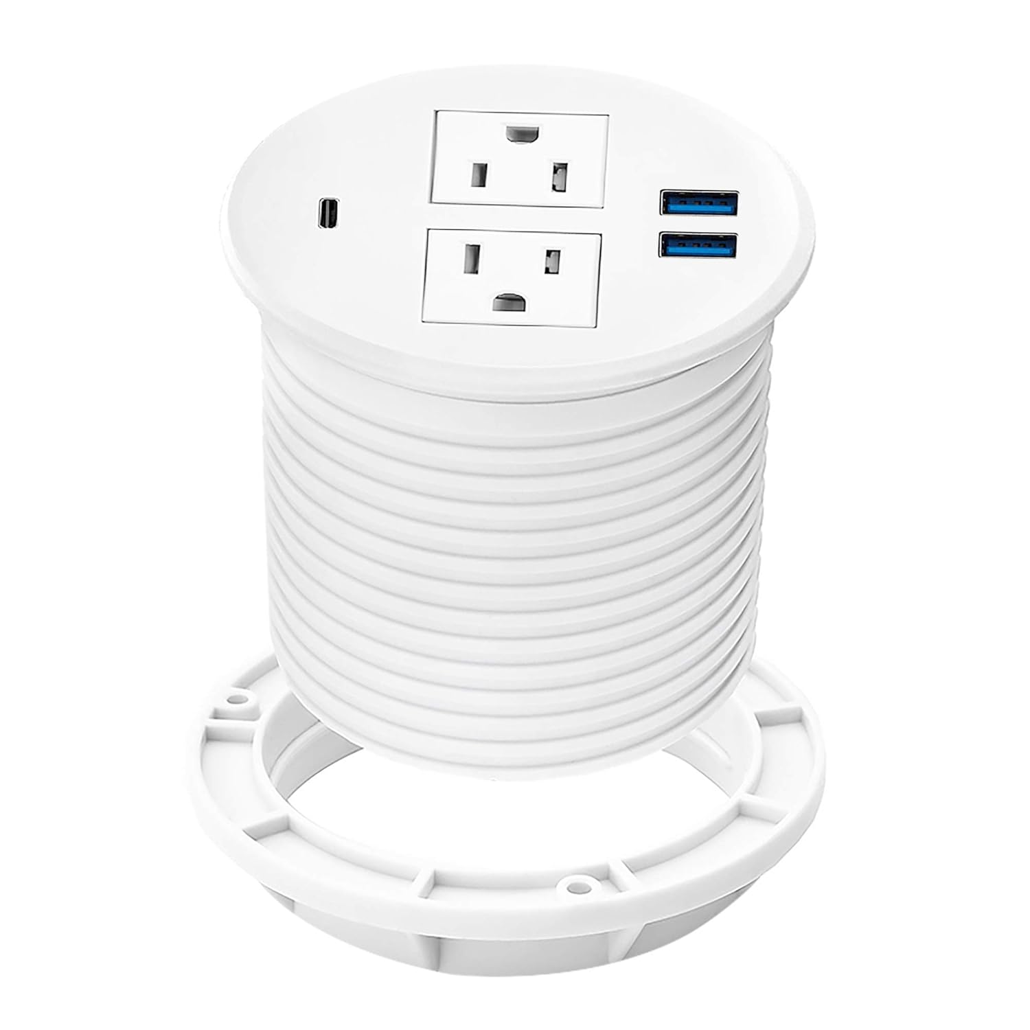 Desktop Power Grommet with USB C and 2 AC Plugs, Pack of 2 N942537