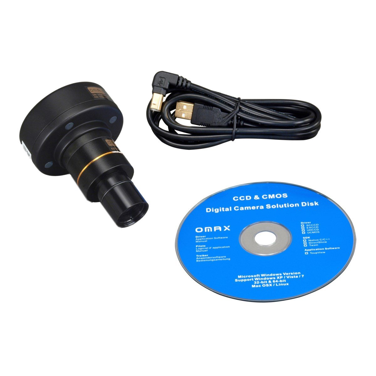 40X-2500X Trinocular Digital Compound Microscope with 5 MP Digital Camera and Double Layer Mechanical Stage O9911