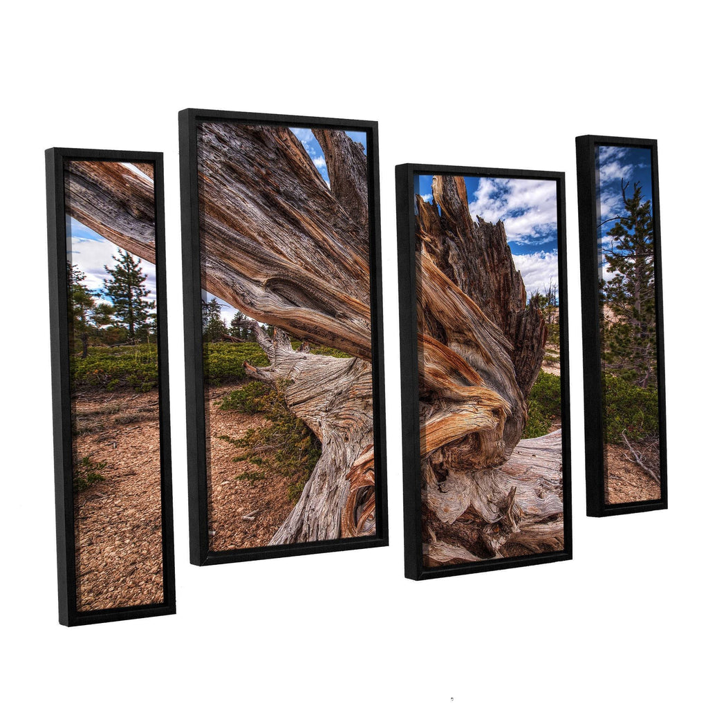 4-Piece Floater Framed Canvas Staggered Set - Blue - 24x36 X399