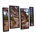 4-Piece Floater Framed Canvas Staggered Set - Blue - 24x36 X399