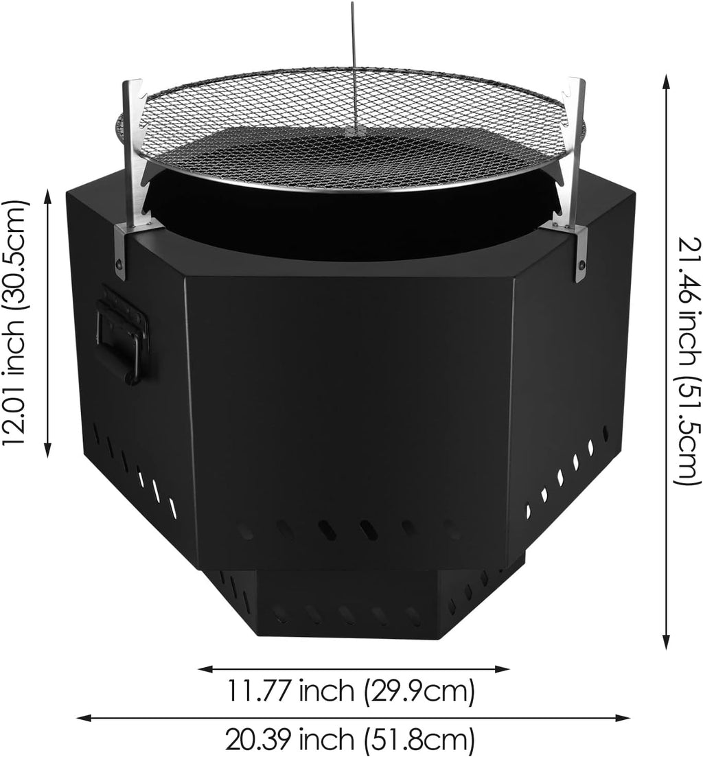 Portable 21'' Smokeless Wood Burning Fire Pit Y86895