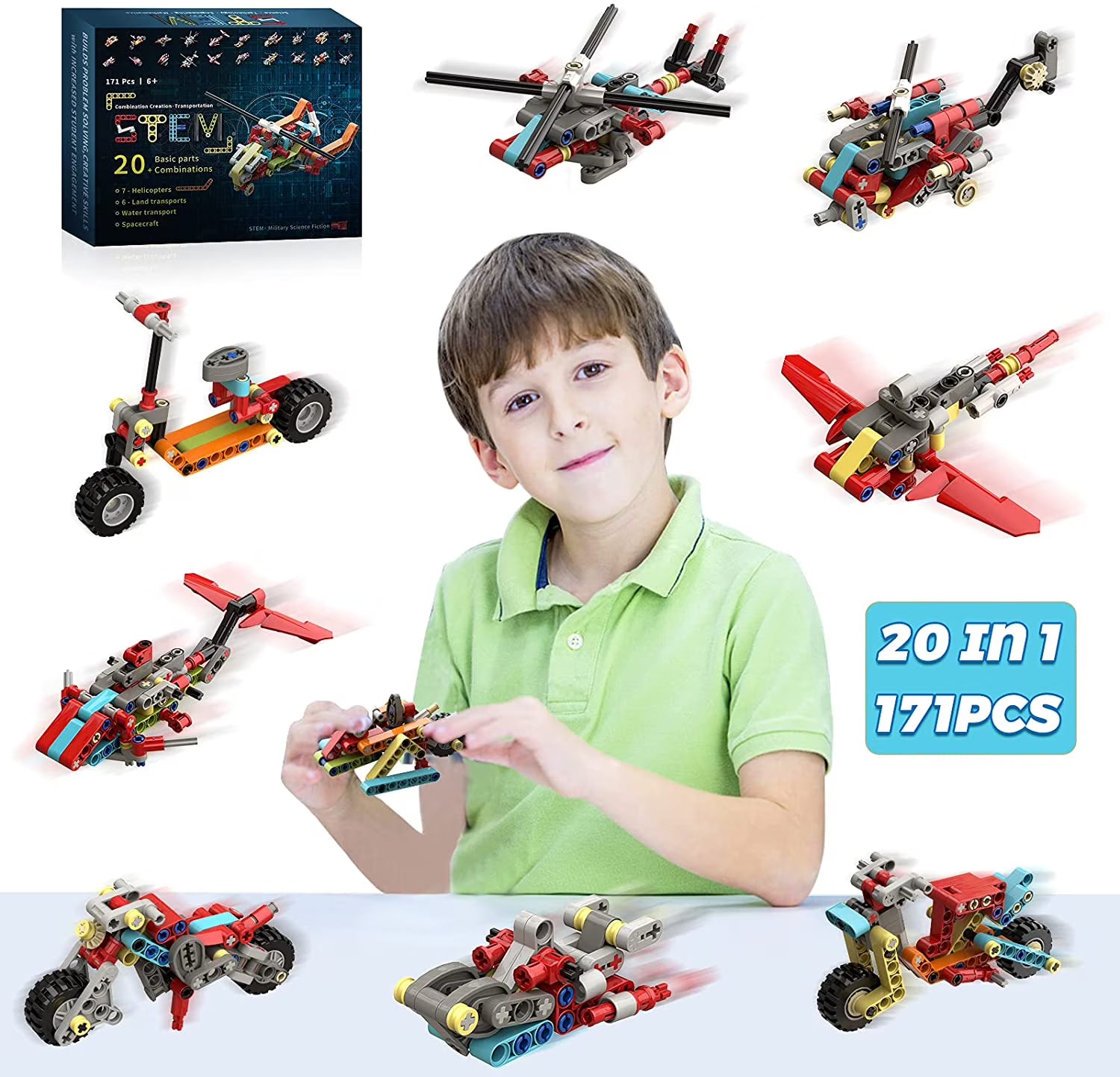 171Pcs 20-in-1 STEM Building Toys Construction Set D40265