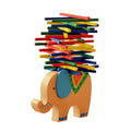 Wooden Stackable Building Blocks Set Balancing Games Playset Toys Educational Toys for Kids Children(Elephant) H288