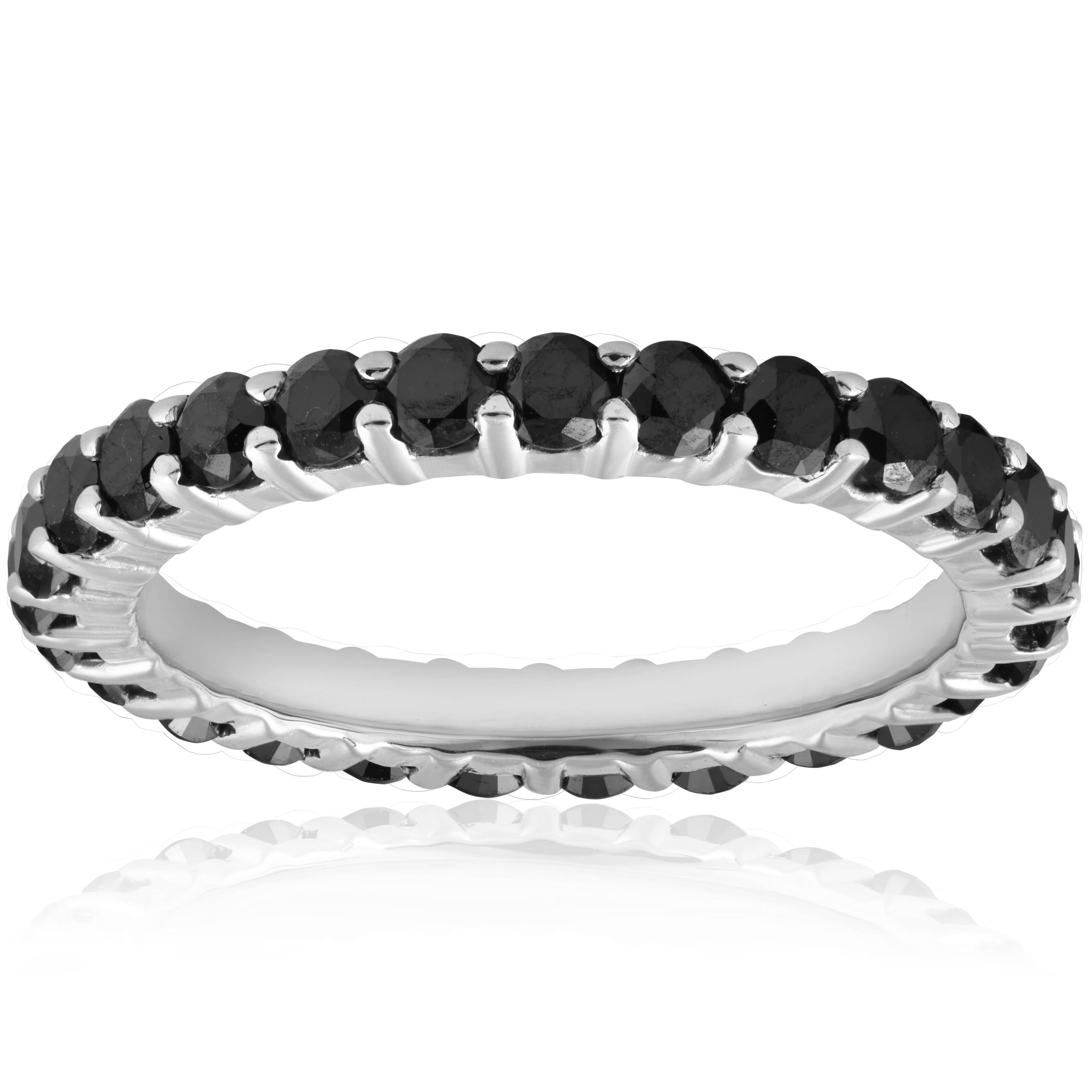 Black Diamond Eternity Ring 14K White Gold V331759