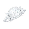 14K White Gold Cushion Cut Moissanite Halo Engagement Ring X7997