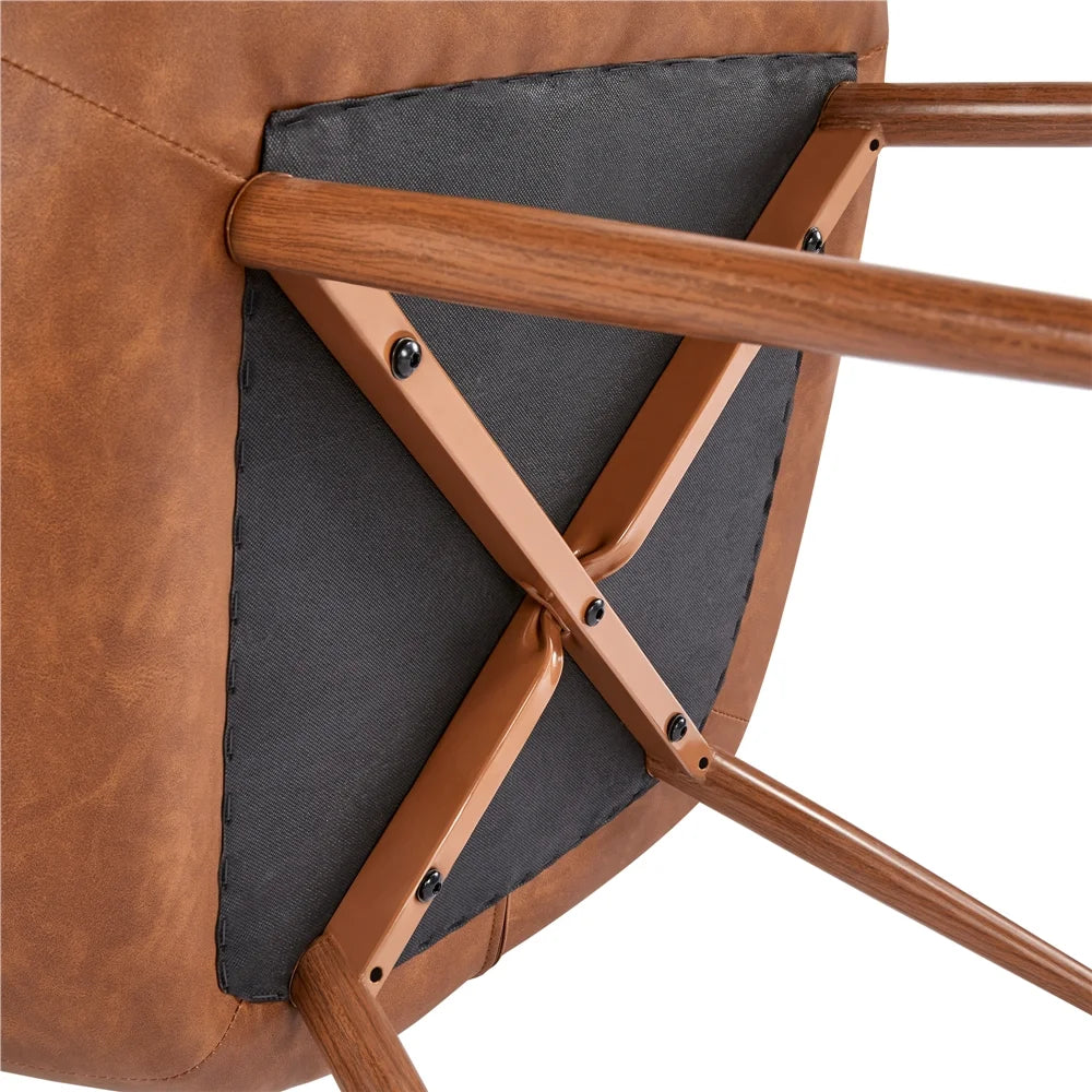 Brown Faux Leather Chair S884053