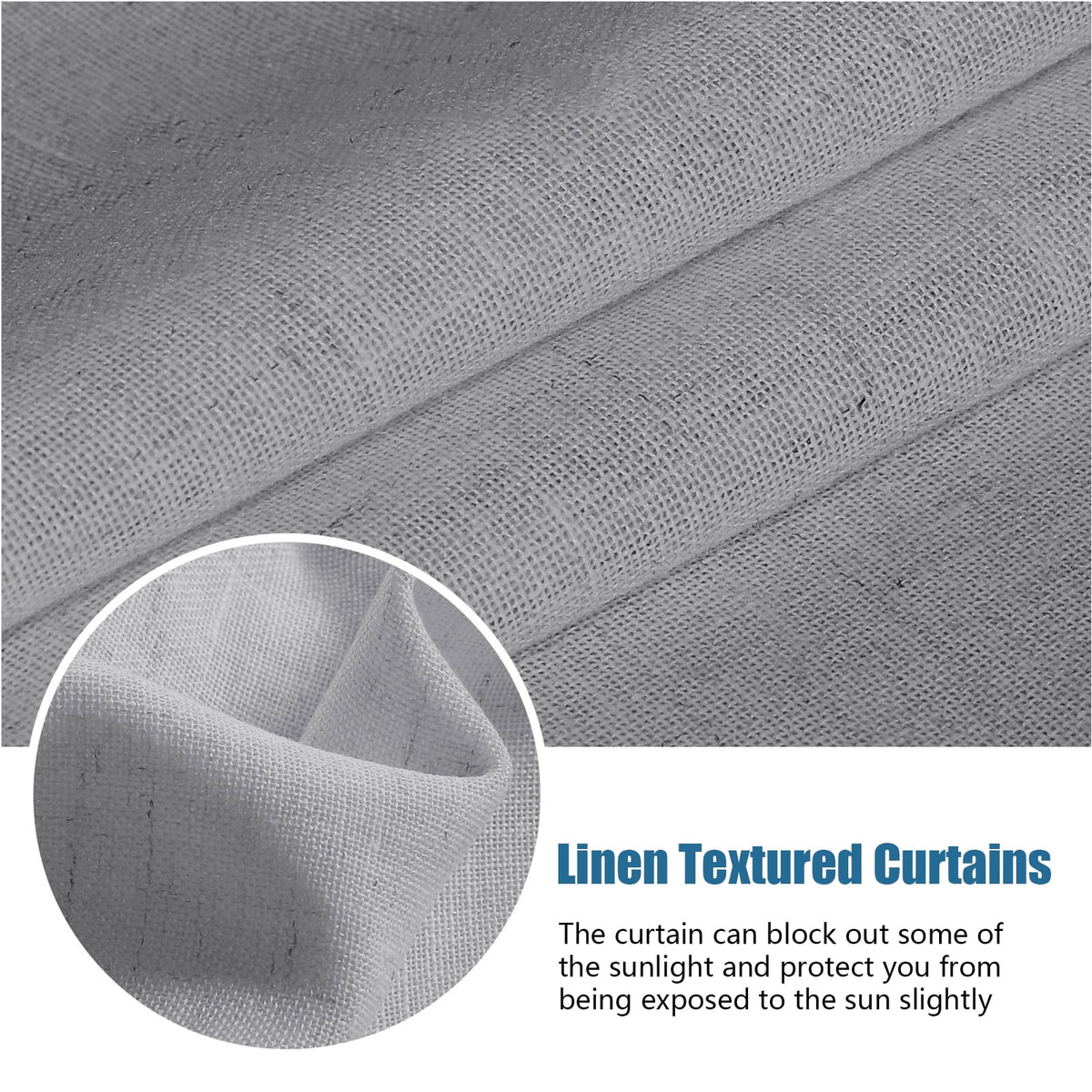 2 Panel Linen Textured Blackout Curtains 26 x 68 Inch T4434