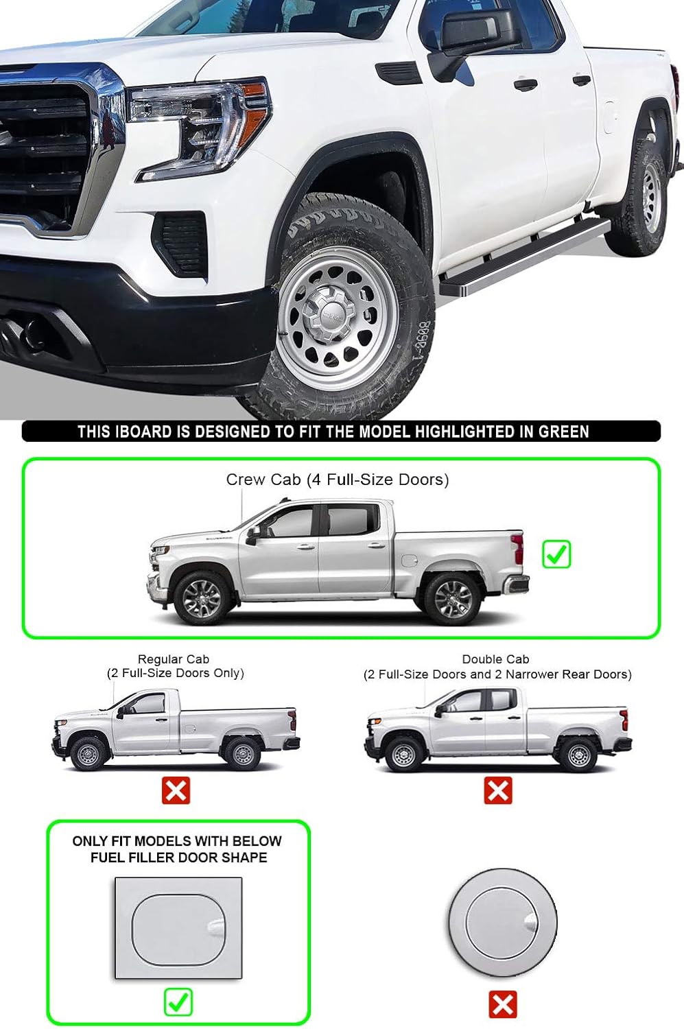 4in Running Boards for Crew Cab V349635
