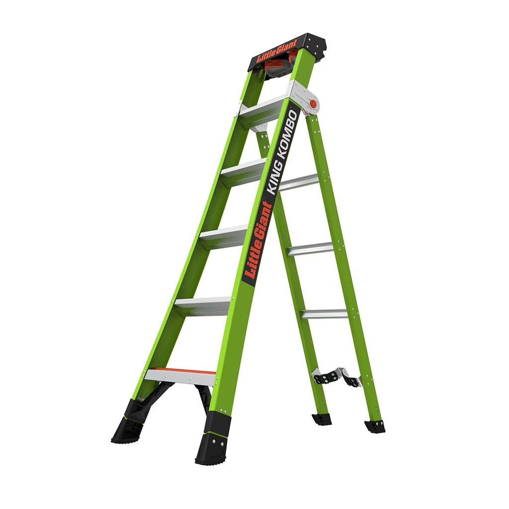 King Kombo Industrial 6-10 ft Type 1AA 3-in-1 Fiberglass Combo Ladder with V-Bar T260857