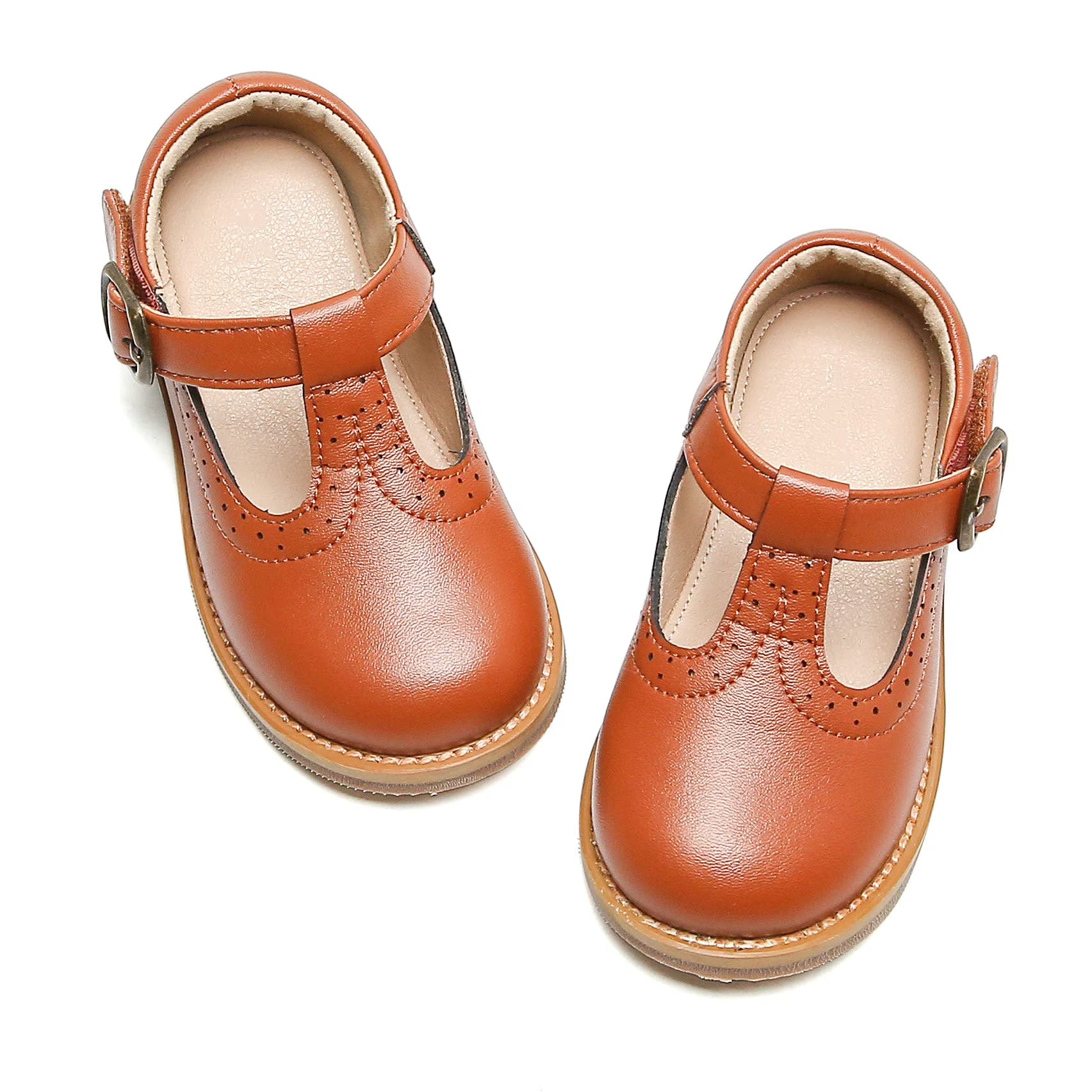 Girl's T-Strap Mary Jane Flat Dress Shoe N8273