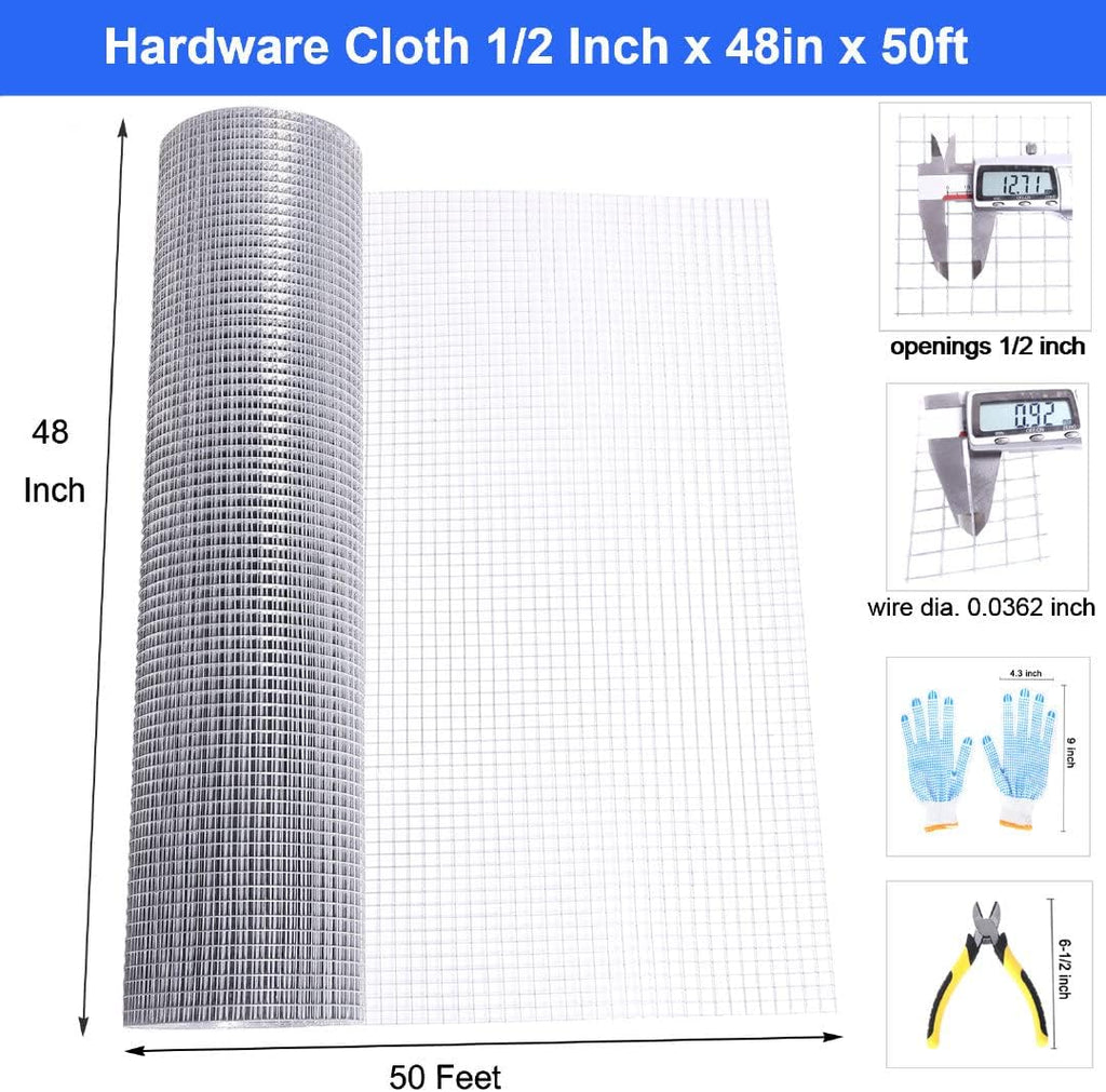48x50 1/2 In 19Ga Hot Dipped Galvanized Welded Wire Mesh Roll G93065