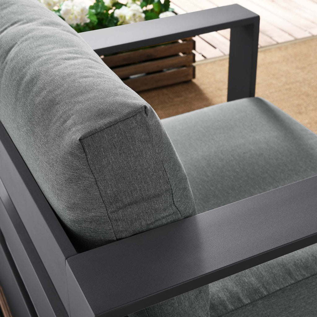 Powder-Coated Aluminum Armchair in Gray Charcoal A35417