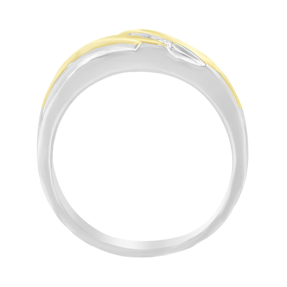 10k Two-Toned Gold Diamond 3-Stone Ring A492
