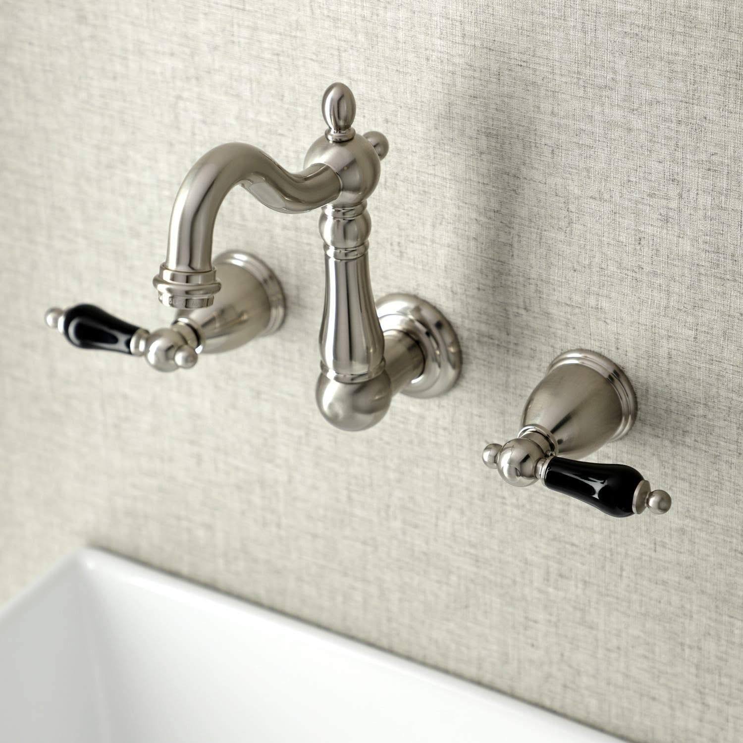 Brushed Nickel Two-Handle Wall Mount Bathroom Faucet T953600