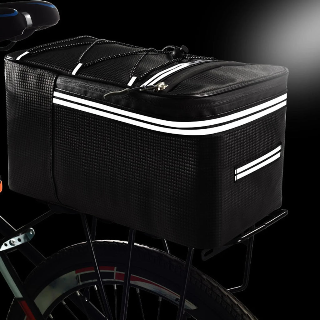 Rear Carrier Bag Trunk PU Leather Waterproof 15L Bike Pannier H340