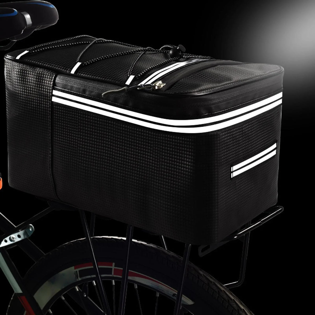 Rear Carrier Bag Trunk PU Leather Waterproof 15L Bike Pannier H340