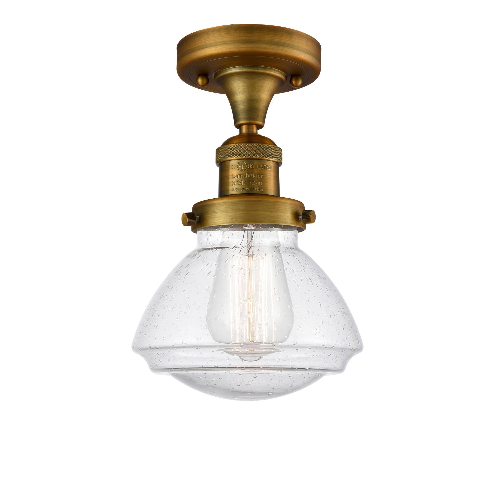 Brushed Brass Semi-Flush Mount Light G108