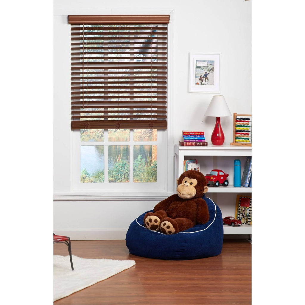 Dark Oak Cordless Faux Wood Blind Z535780