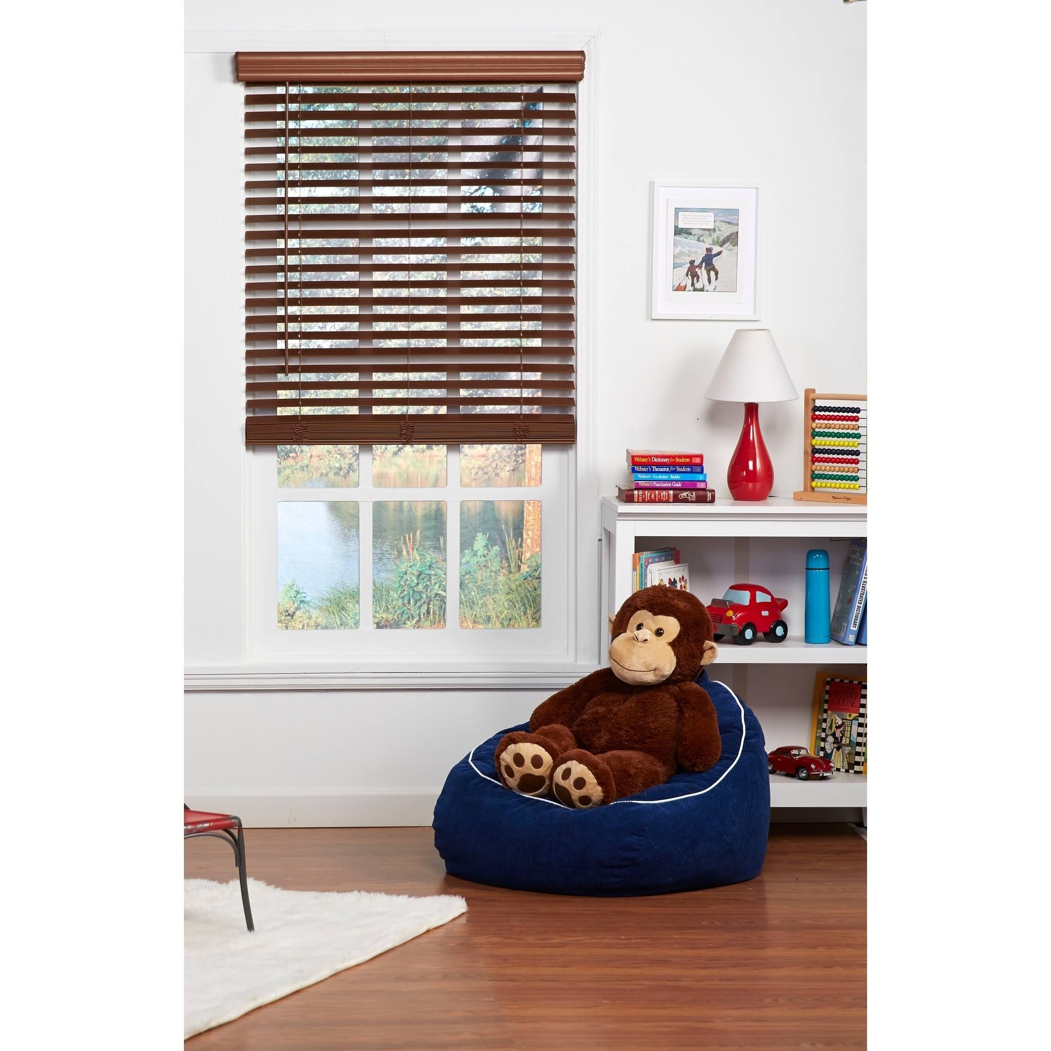 Dark Oak Cordless Faux Wood Blind Z535780