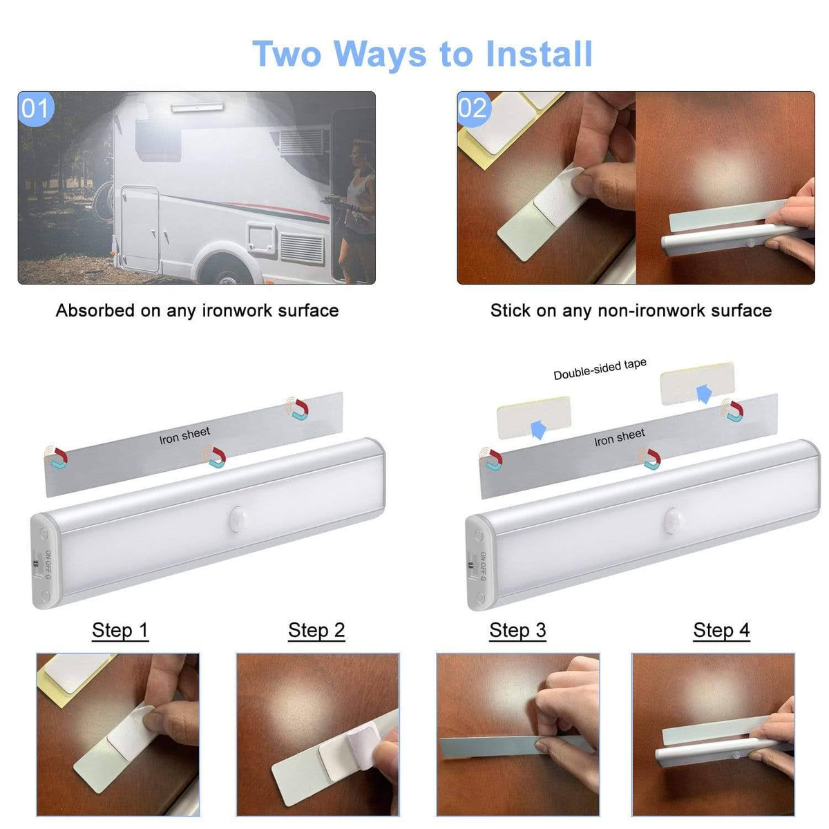 4 Pack Wireless Motion Sensor Cabinet Light K838101