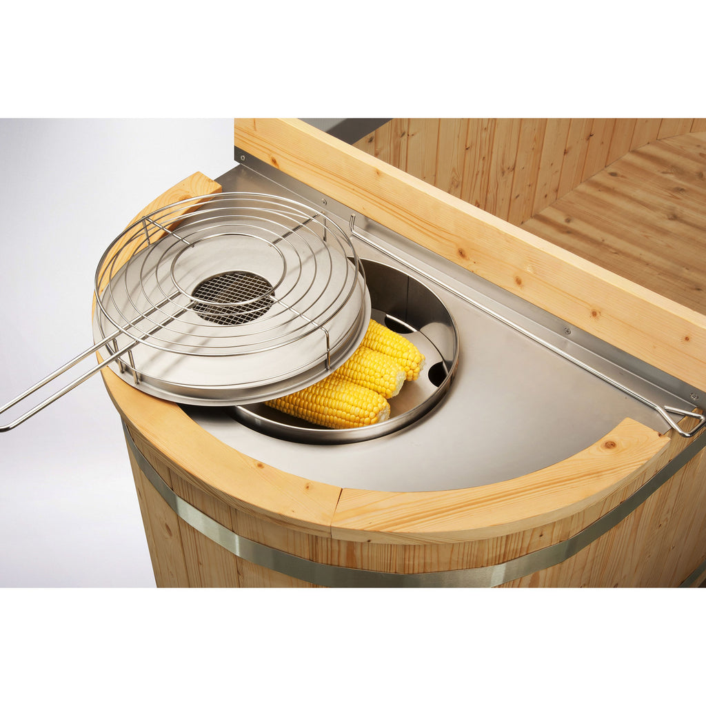 Natural Pine Wood Hot Tub 2 Persons 132 Gallons with Charcoal Stove X8610